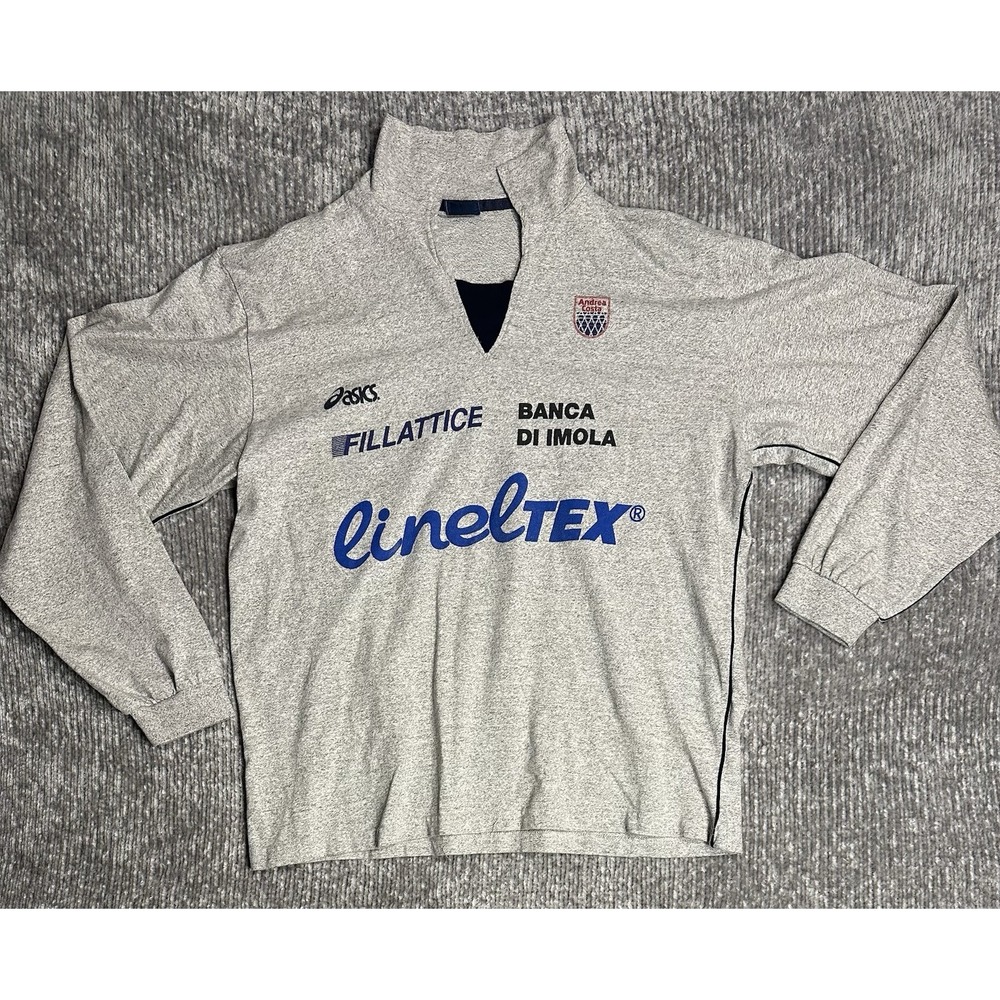 Vintage ASICS Andrea Costa Imola Italian Basketball Sweatshirt XXXL Cineltex